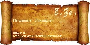 Brummer Zsombor névjegykártya